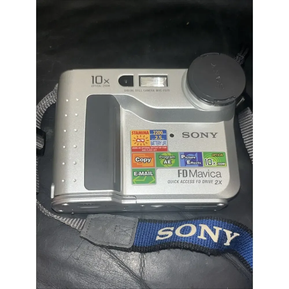 Vintage Japan Sony FD75 Drive 2X Mavica MOVIE Digital Still Camera 10X Lens Zoom